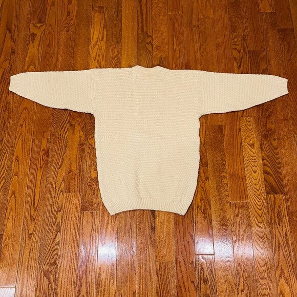 Highland Home Industries Scotland Scottish Thistle Cable Knit Aran Wool Sweater - Picture 2 of 16